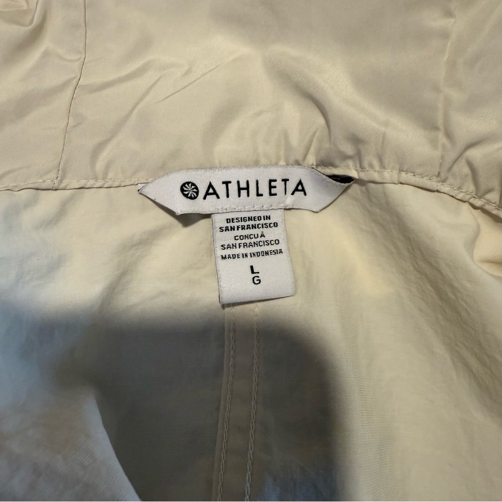 ATHLETA New Everywhere Anorak Lightweight Long Jacket Coat Cream Ivory Sz Large - Picture 10 of 12